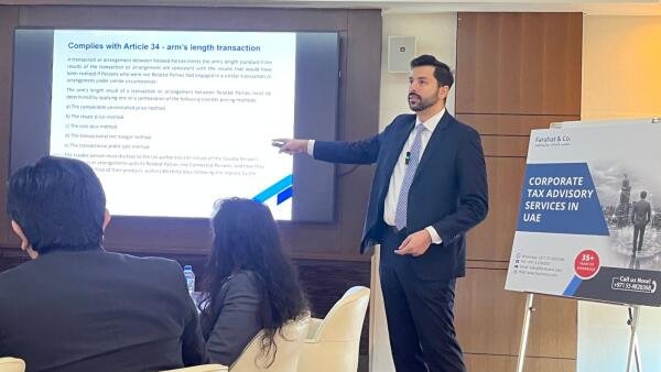 On March 8, Dubai Integrated Economic Zone (DIEZ) and Dubai Silicon Oasis (DSO) companies congregated at Dubai Silicon Oasis headquarters for a corporate tax awareness seminar. Among the key note speakers was Alaa Farahat, a seasoned tax partner of Farahat & Co. who addressed the congregates’ questions and queries related to corporate tax. DIEZ and DSO taxable persons were advised to start planning for corporate tax as the corporate tax law comes into effect on June 1.